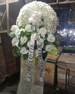 Florist Designed White Standing Wreath